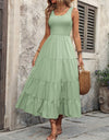 Smocked Scoop Neck Sleeveless Tank Dress