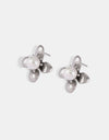 Synthetic Pearl Titanium Steel Flower Earrings