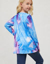 Girls Tie-Dye Twist Front Long Sleeve Top