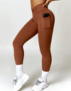 Twisted High Waist Active Pants with Pockets