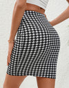 Houndstooth High Waist Mini Skirt