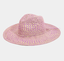 Fame Checkered Straw Weave Sun Hat