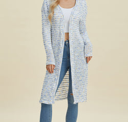 Double Take Full Size Open Front Longline Cardigan