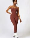 Open Back Spaghetti Strap Sports Jumpsuit