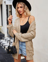 Cable-Knit Long Sleeve Cardigan