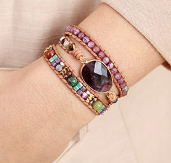 Triple-Layer Amethyst Bracelet