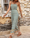 Perfee Bohemian Spaghetti Strap Low Back Jumpsuit