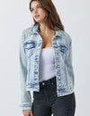 RISEN Button Up Washed Denim Jacket