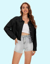 Distressed Distressed Button Up Denim Jacket