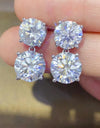 10 Carat Moissanite 925 Sterling Silver Earrings