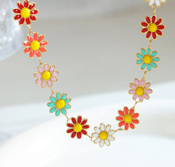 Titanium Steel Oil Drip Flower Bracelet