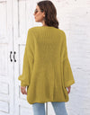 Open Front Dropped Shoulder Longline Cardigan