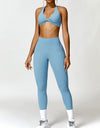 Twisted Halter Neck Bra and High Waist Leggings Active Set