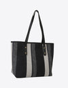 Striped Straw Tote Bag