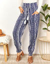 Geometric Print Tassel High-Rise Pants