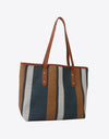 Striped Straw Tote Bag