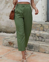 Straight Leg Cropped Pants with Pockets