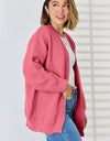 Open Front Dropped Shoulder Cardigan