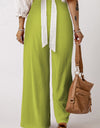 Smocked High Waist Wide Leg Pants