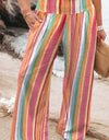 Plus Size Striped Wide Leg Pants