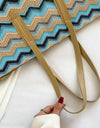 Chevron Straw Tote Bag