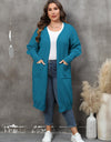 Plus Size Long Sleeve Pocketed Cardigan