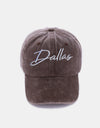 Zenana Washed DALLAS Embroidered Baseball Cap