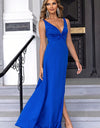 Twisted Slit Plunge Maxi Dress