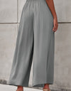 Drawstring Waist Wide Leg Pants