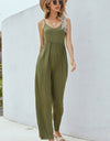 V-Neck Spaghetti Strap Wide Leg Jumpsuit