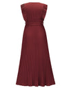 Tied Surplice Cap Sleeve Pleated Dress