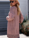 Woven Right Heathered Open Front Longline Cardigan