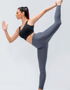 Breathable Wide Waistband Active Leggings with Pockets