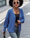 Button-Up Dropped Shoulder Cardigan