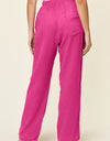 Double Take Full Size Texture Drawstring Straight Pants