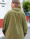 Plus Size Exposed Seam Dropped Shoulder Jacket