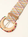 Multicolored Polypropylene Bead Buckle Belt