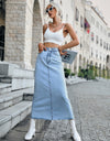 Raw Hem Denim Skirt