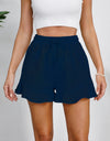 Full Size Drawstring Ruffle Hem Shorts