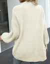 Drop Shoulder Balloon Sleeve Cardigan