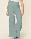 Double Take Full Size Texture Smocked Waist Wide Leg Pants