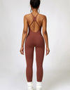 Basic Bae Open Back Spaghetti Strap Active Jumpsuit