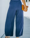 Paperbag Waist Tie Front Wide Leg Pants