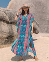 Printed Tie Neck Short Sleeve Dress