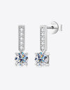 Moissanite and Zircon 925 Sterling Silver Drop Earrings