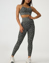 Leopard Crisscross Top and Leggings Active Set