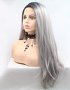 13*3" Lace Front Wigs Synthetic Long Straight 24" 130% Density