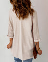 Ribbed Open Front Knit Cardigan