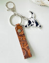 Rhinestone Bull Keychain