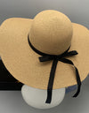 Bow Paper Braided Wide Brim Hat